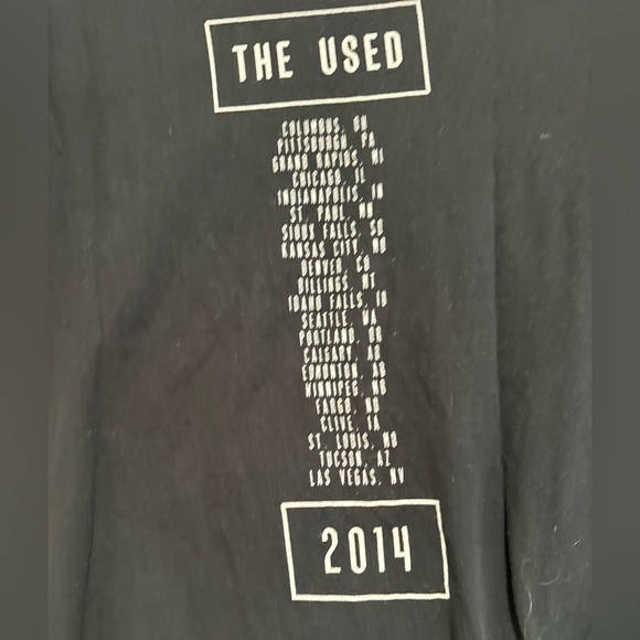The Used Punk Rock Band 2014 Black Graphic Tour Date T-shirt. Imaginary Enemy. - Picture 6 of 7